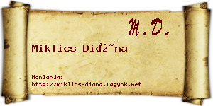 Miklics Diána névjegykártya